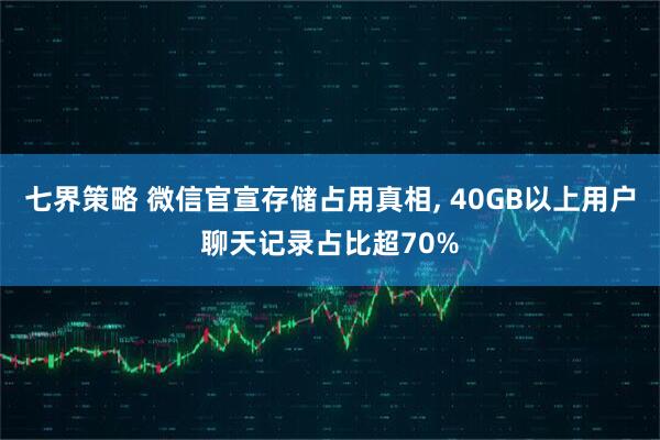 七界策略 微信官宣存储占用真相, 40GB以上用户聊天记录占比超70%
